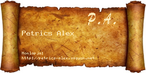 Petrics Alex névjegykártya